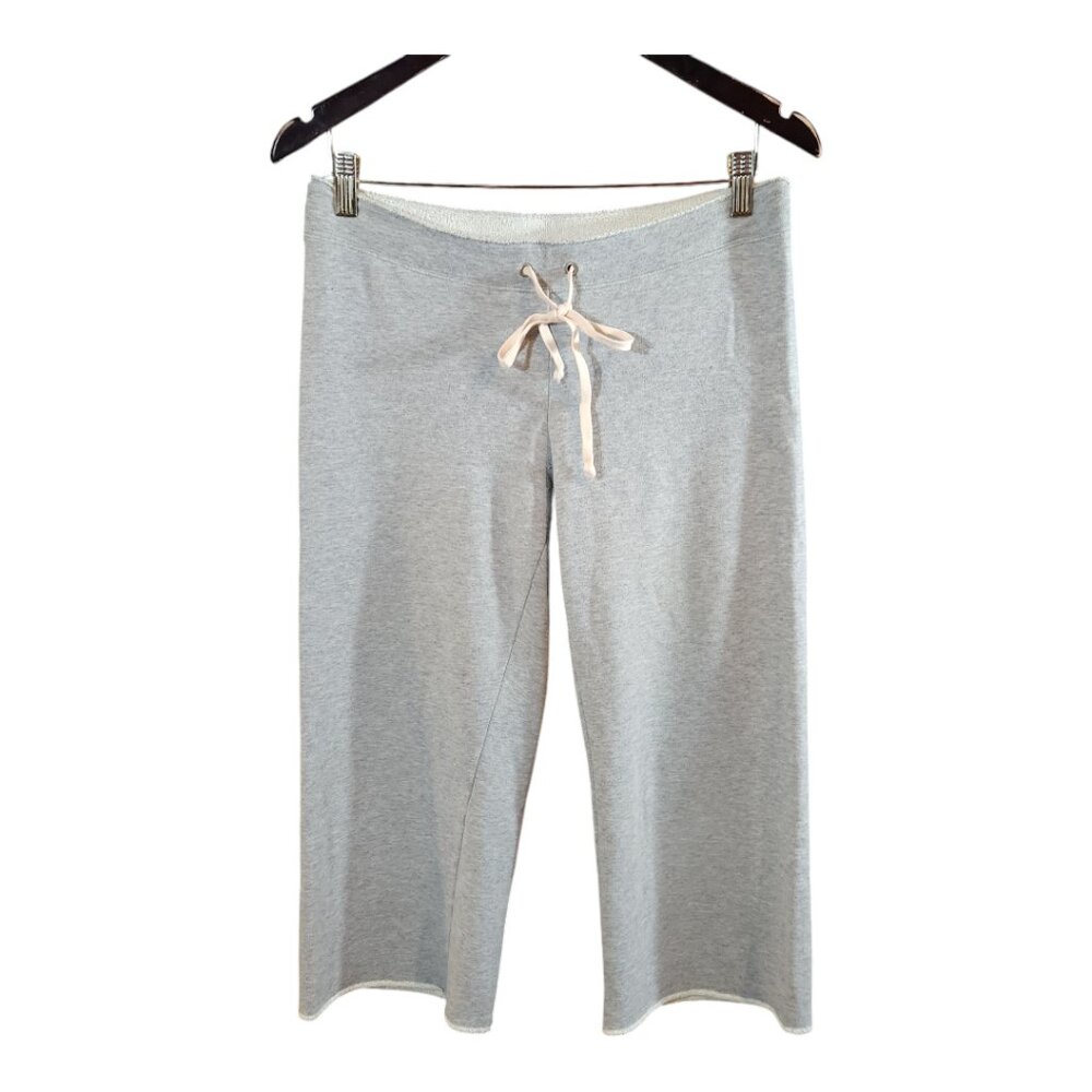 Theory Light Gray Sweatpants with Cream Drawstring